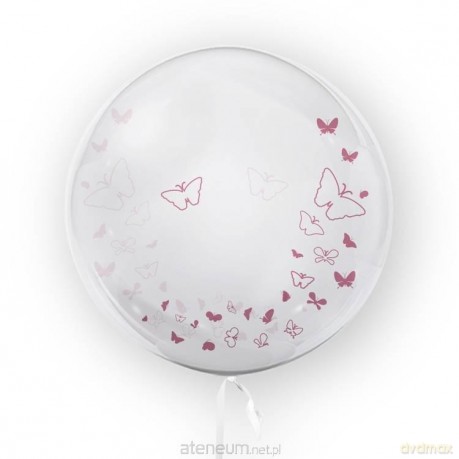 Balon 45 cm Motyle różowy