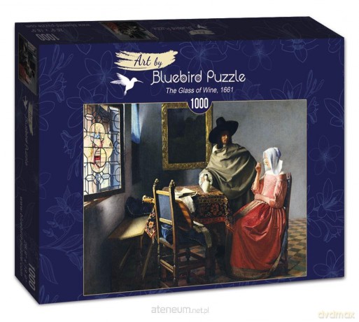 BLUEBIRD 1000 el. Jan Vermeer, Kieliszek wina [PUZZLE]