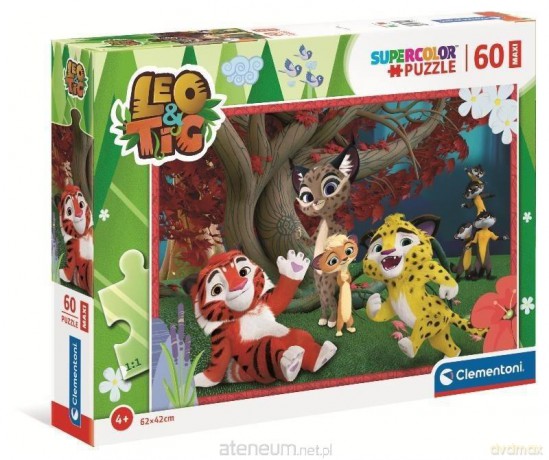 CLEMENTONI 60 el. Maxi Super Kolor Leo i Tig [PUZZLE]