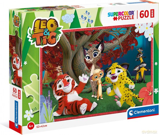 CLEMENTONI 60 el. Maxi Super Kolor Leo i Tig [PUZZLE]