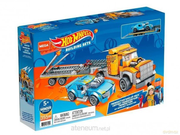 Hot Wheels Klocki Twinduction Transporter + pojazd [KLOCKI]