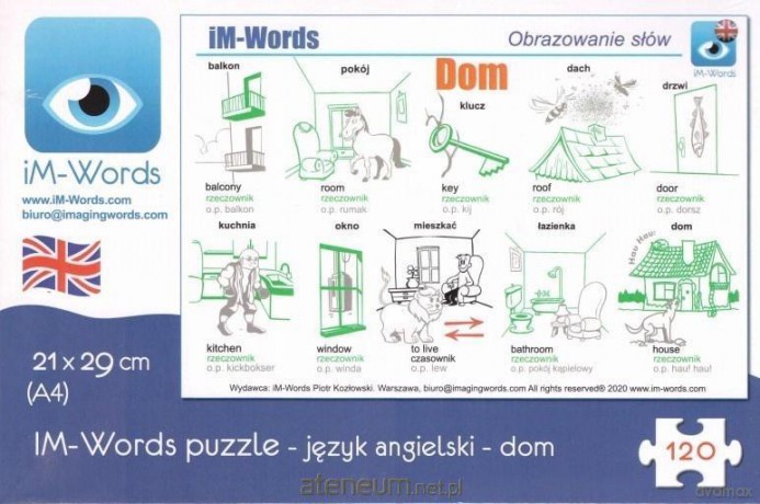 iM-Words Puzzle 120 Angielski - Dom [KSIĄŻKA]