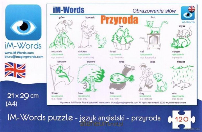 iM-Words Puzzle 120 Angielski - Przyroda [KSIĄŻKA]