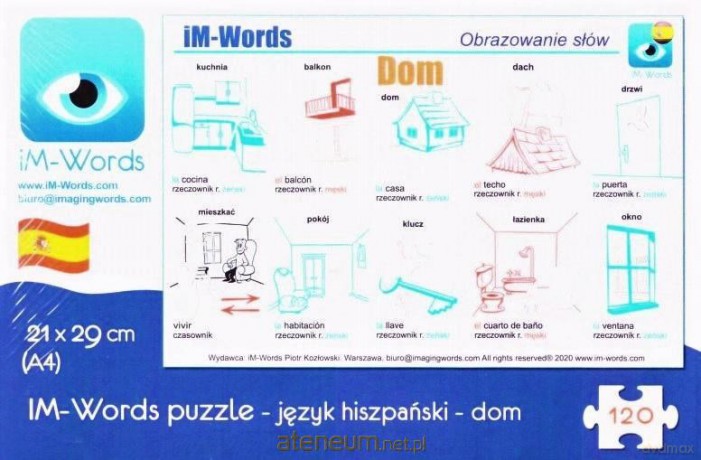 iM-Words Puzzle 120 Hiszpański - Dom [KSIĄŻKA]