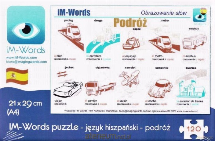 iM-Words Puzzle 120 Hiszpański - Podróż [KSIĄŻKA]