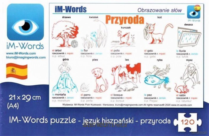 iM-Words Puzzle 120 Hiszpański - Przyroda [KSIĄŻKA]