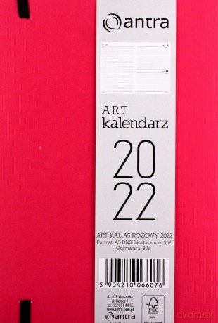 Kalendarz 2022 Art A5 różowy [KALENDARZ]