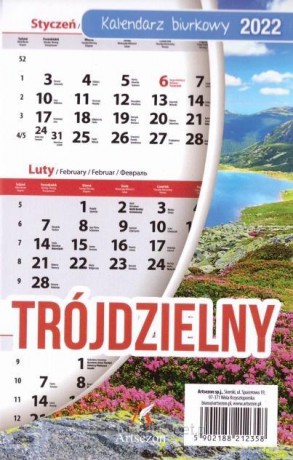 Kalendarz 2022 Biurkowy trójdzielny Lux [KALENDARZ]