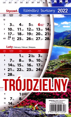 Kalendarz 2022 Biurkowy trójdzielny Lux [KALENDARZ]