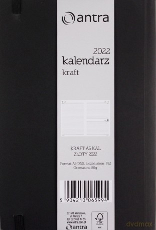 Kalendarz 2022 Kraft A5 żółty [KALENDARZ]