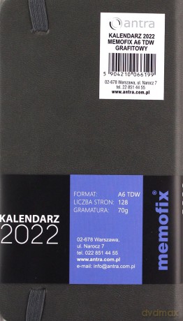 Kalendarz 2022 Memo A6 grafitowy [KALENDARZ]