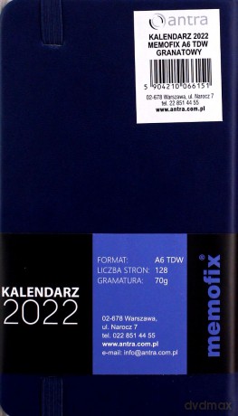 Kalendarz 2022 Memo A6 granatowy [KALENDARZ]