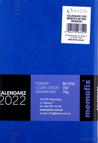 Kalendarz 2022 Memo B6 niebieski [KALENDARZ]