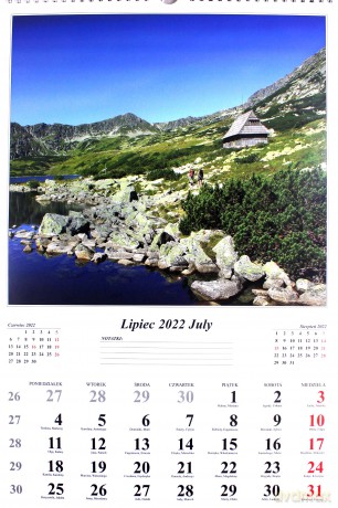 Kalendarz 2022 Ścienny dwustronny Tatry [KALENDARZ]