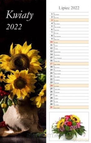 Kalendarz 2022 Ścienny paskowy Kwiaty [KALENDARZ]