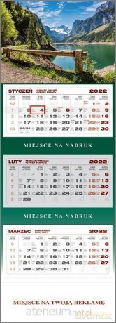 Kalendarz 2022 ścienny trójdzielny Górskie jezioro [KALENDARZ]