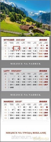 Kalendarz 2022 ścienny trójdzielny Góry [KALENDARZ]