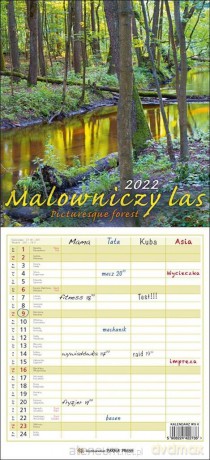 Kalendarz 2022 Wieloplanszowy - Malowniczy las PP [KALENDARZ]