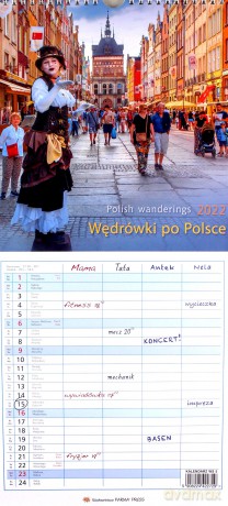 Kalendarz 2022 Wieloplanszowy - Wędrówki po Polsce PP [KALENDARZ]