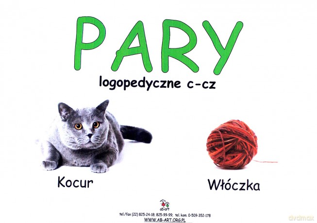 Kocur - Włóczka. Pary logopedyczne C - CZ