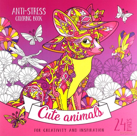 Kolorowanka antystresowa 200x200 12 Cute animals [KSIĄŻKA]