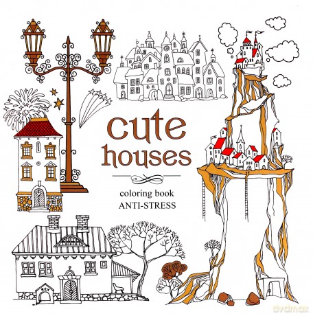 Kolorowanka antystresowa 200x200 12 Cute houses [KSIĄŻKA]