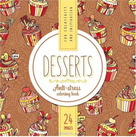 Kolorowanka antystresowa 200x200 12 Desserts [KSIĄŻKA]