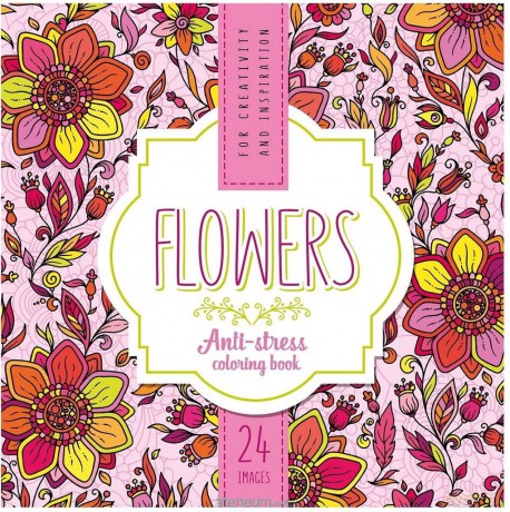 Kolorowanka antystresowa 200x200 12 Flowers [KSIĄŻKA]