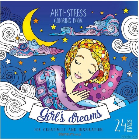 Kolorowanka antystresowa 200x200 12 Girl's dreams [KSIĄŻKA]
