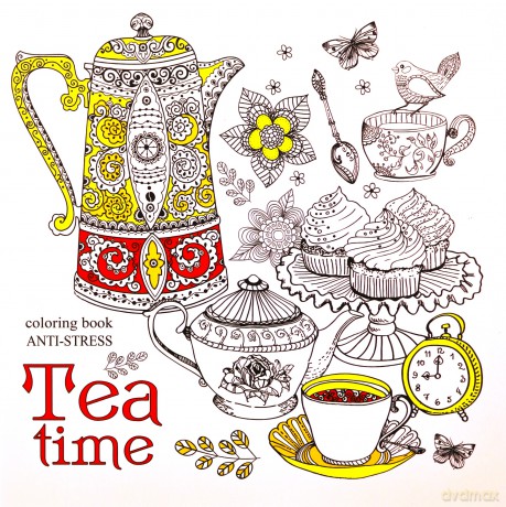 Kolorowanka antystresowa 200x200 12 Tea time [KSIĄŻKA]