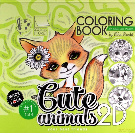 Kolorowanka antystresowa 200x200 Cute animals 1 [KSIĄŻKA]