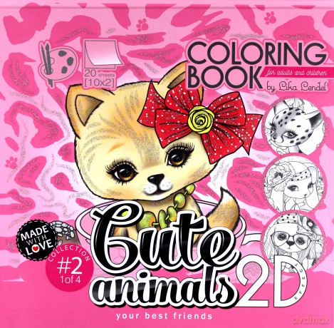Kolorowanka antystresowa 200x200 Cute animals 2 [KSIĄŻKA]