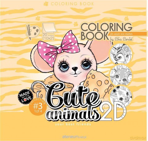 Kolorowanka antystresowa 200x200 Cute animals 3 [KSIĄŻKA]