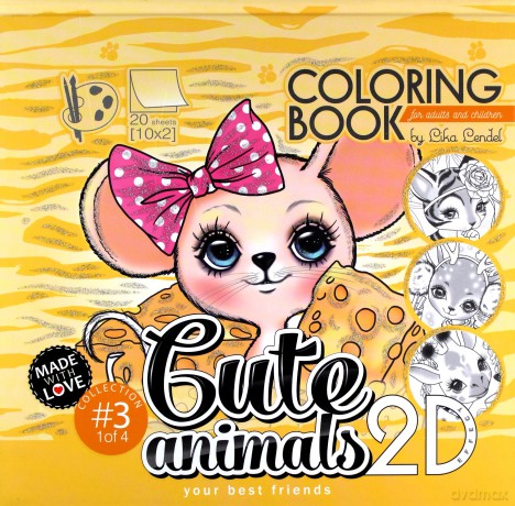 Kolorowanka antystresowa 200x200 Cute animals 3 [KSIĄŻKA]