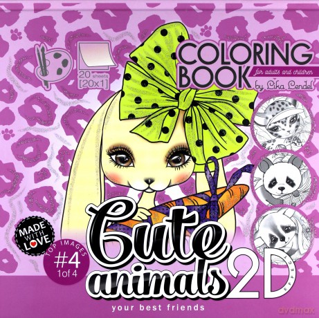 Kolorowanka antystresowa 200x200 Cute animals 3 [KSIĄŻKA]