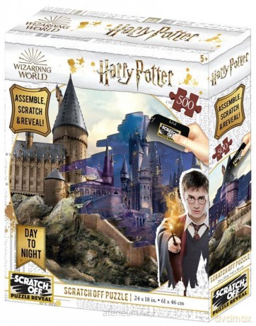 Magiczne puzzle zdrapka 500 Harry Potter Hogwart za dnia [PUZZLE]