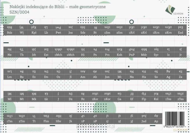 Naklejki indeksujące do Biblii - duże geometryczne [KSIĄŻKA]