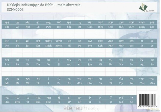 Naklejki indeksujące do Biblii - małe akwarela [KSIĄŻKA]