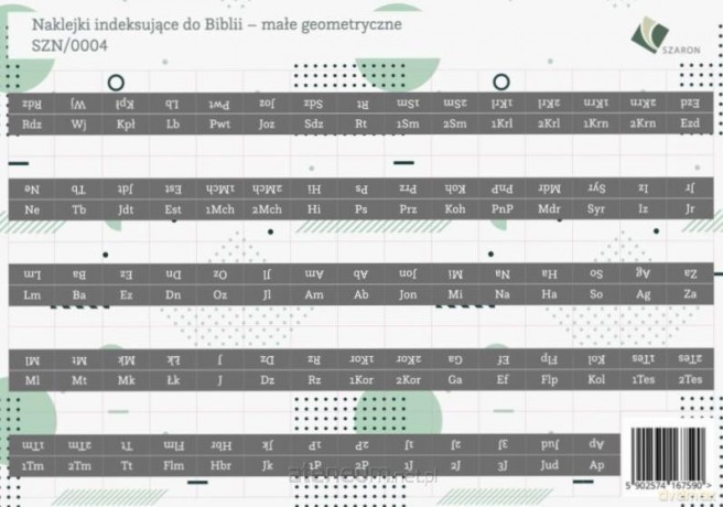 Naklejki indeksujące do Biblii - małe geometryczne [KSIĄŻKA]