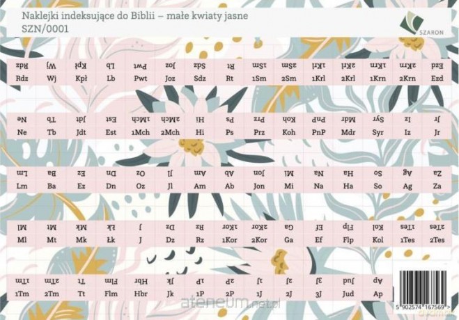 Naklejki indeksujące do Biblii - małe kwiaty jasne [KSIĄŻKA]