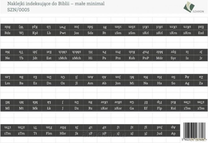 Naklejki indeksujące do Biblii - małe minimal [KSIĄŻKA]