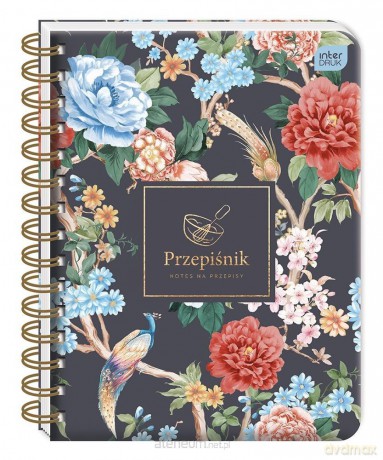 Przepiśnik A5/240K Flowers Black [KSIĄŻKA]