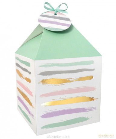 Pudełko na prezenty 11x11 pastelowo-złote 4 szt
