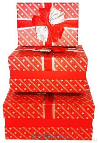 Pudełko Tone Ribbon Prostokąt czerwień S