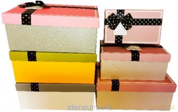 Pudełko White Stripe prostokąt fioletowe M