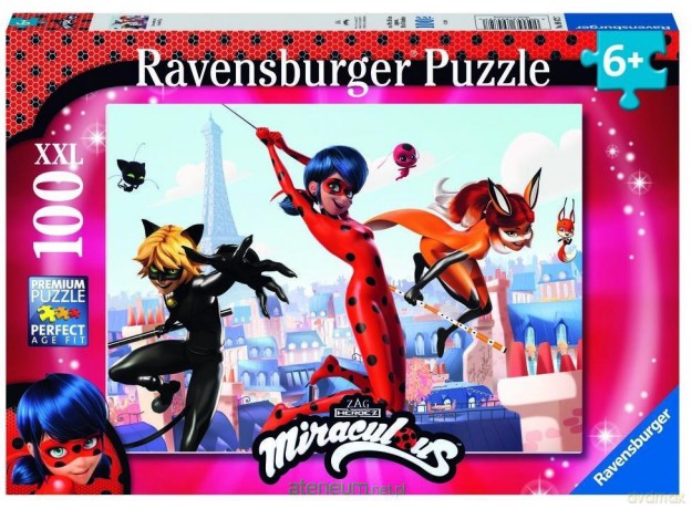 RAVENSBURGER 100 el. Miraculum. Biedronka i Czarny Kot [PUZZLE]