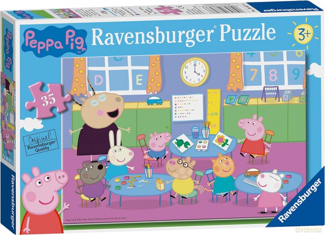 RAVENSBURGER 35 el. Świnka Peppa i cała klasa [PUZZLE]