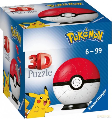 RAVENSBURGER 3D 54 el. Kula Pokemon czerwona [PUZZLE]