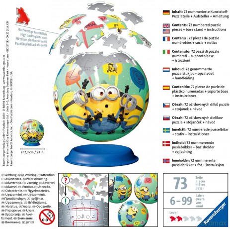 RAVENSBURGER 3D 72 el. Kula Minionki 2 [PUZZLE]