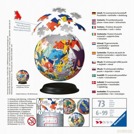 RAVENSBURGER 3D 72 el. Kula Pokemon [PUZZLE]